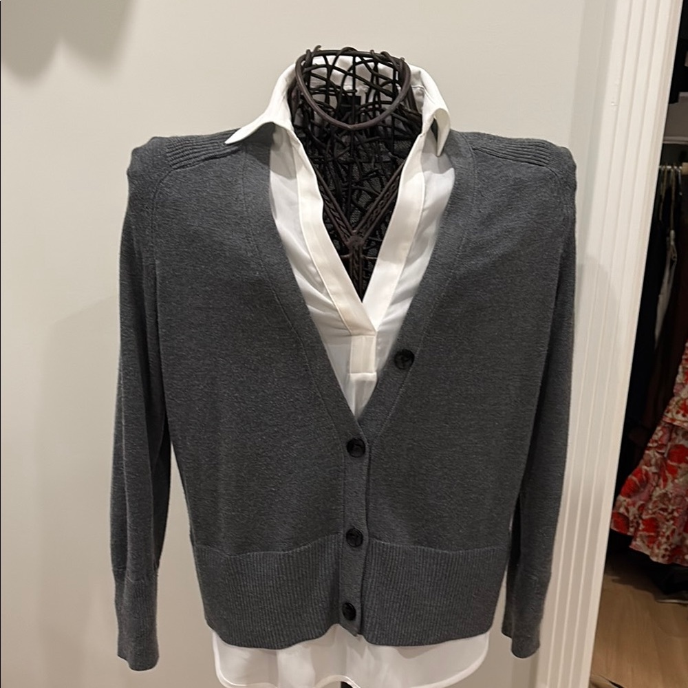Women Gray Cardigan Sweater